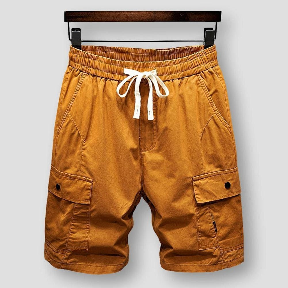 Hommes - Short cargo à cordon de serrage - Coton Confortable et tendance - Idéal pour les activités en plein air