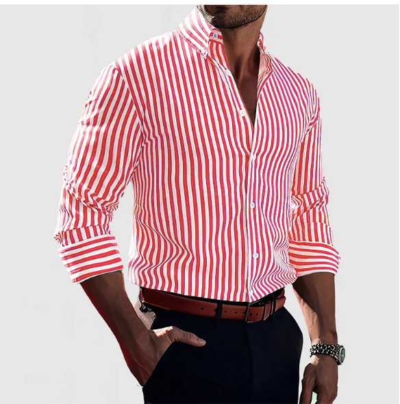 Hommes - Chemise Boutonnée Décontractée - Élégante et Confortable en Coton - Style Décontracté