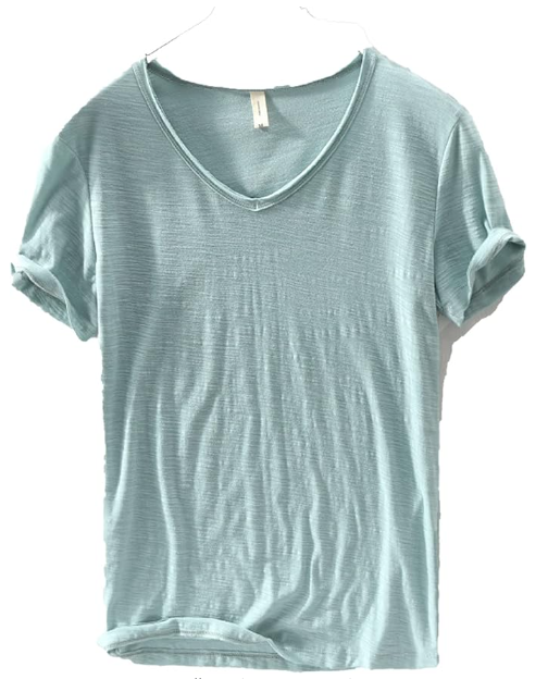 Hommes - Chemise à col en V - Mélange coton-linium - Élégance décontractée pour toutes les occasions