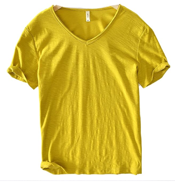 Hommes - Chemise à col en V - Mélange coton-linium - Élégance décontractée pour toutes les occasions