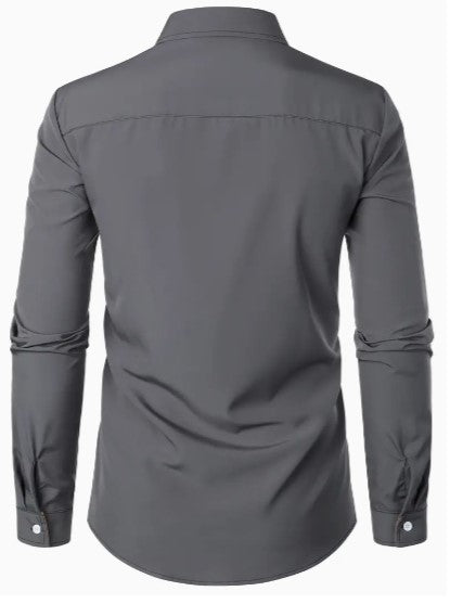 Hommes - Chemise décontractée à manches longues - Mélange de coton léger et respirant - Idéale pour un usage quotidien