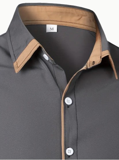 Hommes - Chemise décontractée à manches longues - Mélange de coton léger et respirant - Idéale pour un usage quotidien