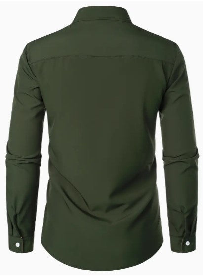 Hommes - Chemise décontractée à manches longues - Mélange de coton léger et respirant - Idéale pour un usage quotidien