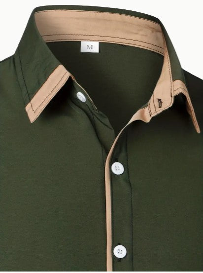 Hommes - Chemise décontractée à manches longues - Mélange de coton léger et respirant - Idéale pour un usage quotidien