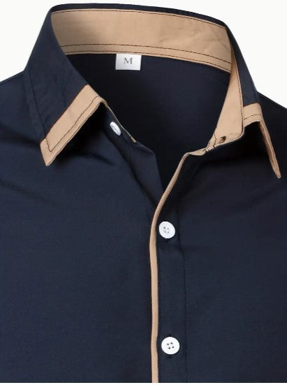 Hommes - Chemise décontractée à manches longues - Mélange de coton léger et respirant - Idéale pour un usage quotidien