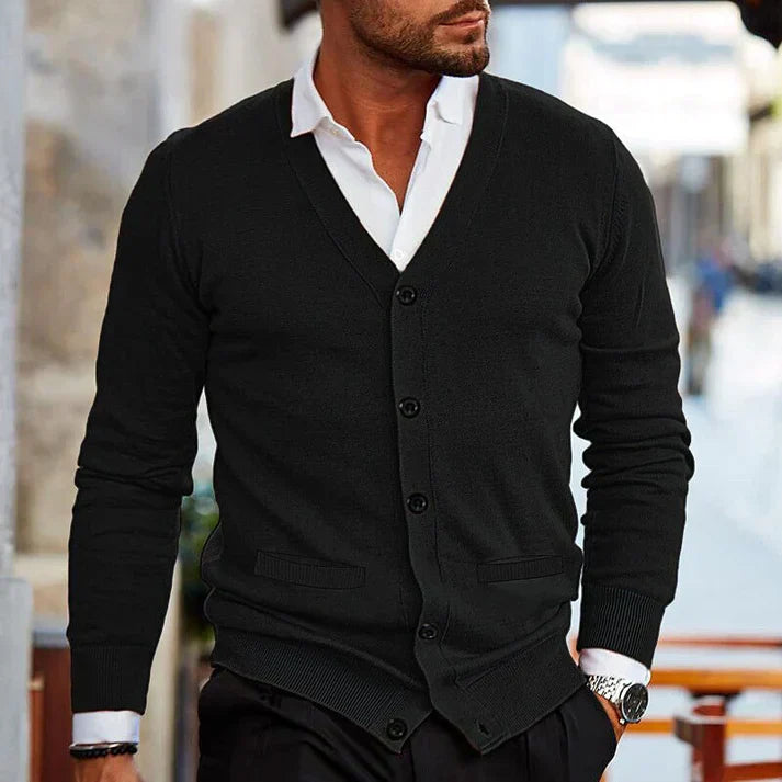 Hommes - Cardigan slim - V - Poches pratiques - Élégance décontractée pour toutes les occasions