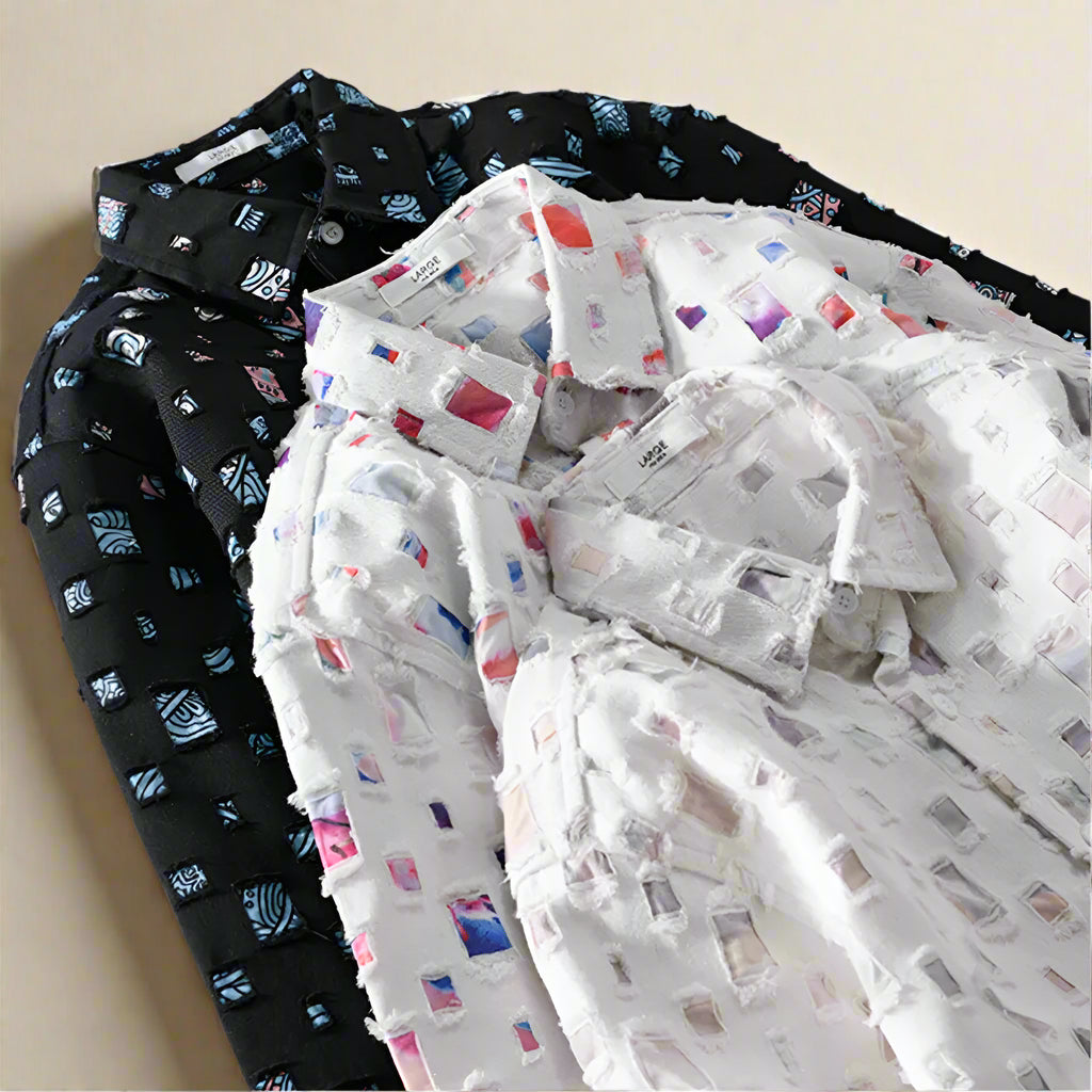 Hommes - Chemise en mosaïque élégante - Tissu léger - Idéale pour occasions décontractées ou formelles