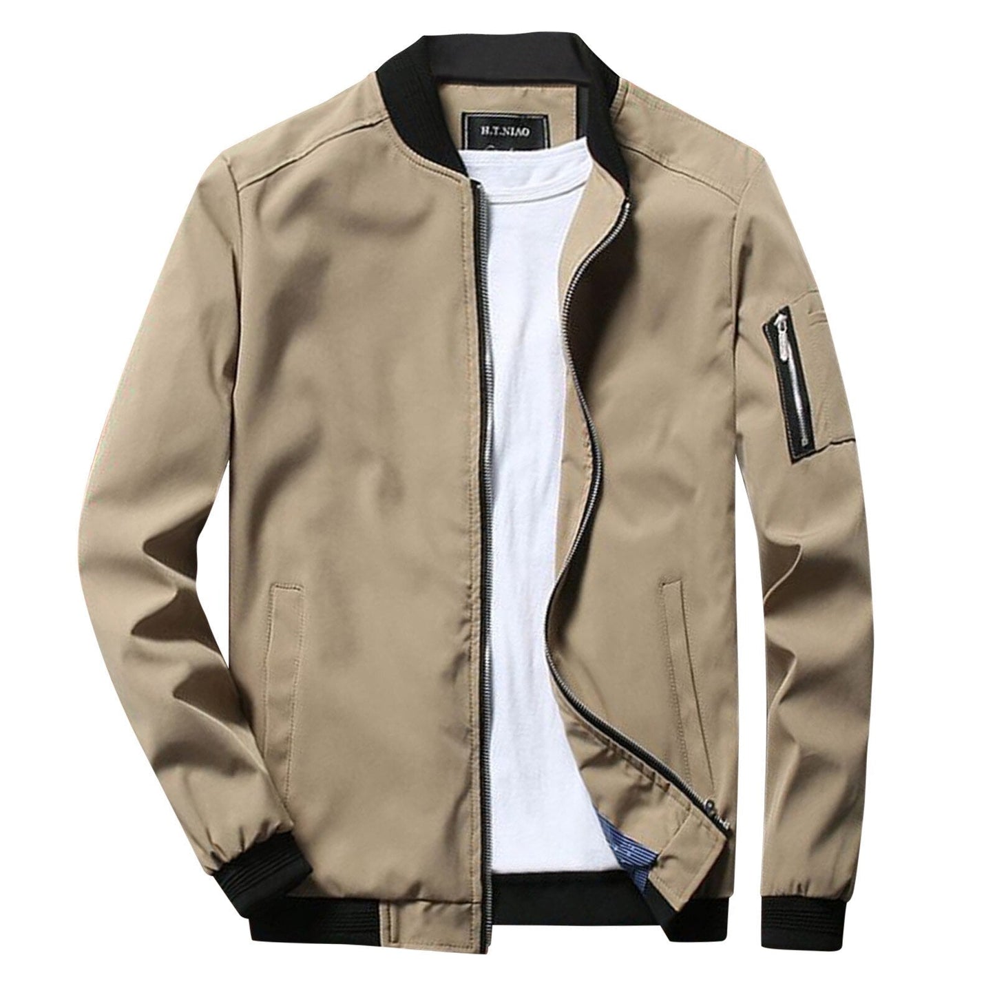 Hommes - Bomber Veste - Tissu respirant - Zippé léger - Style décontracté idéal pour la saison