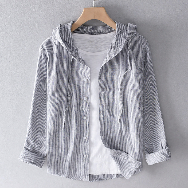Hommes - Chemise à capuche légère - Lin - Top d'été décontracté et respirant pour un style estival
