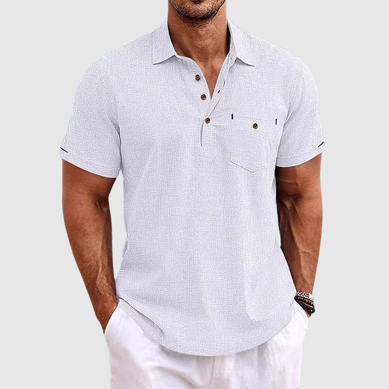 Hommes - Polo - Lin Léger - Élégance Essentielle pour l'Été - Tissu Confortable et Respirant