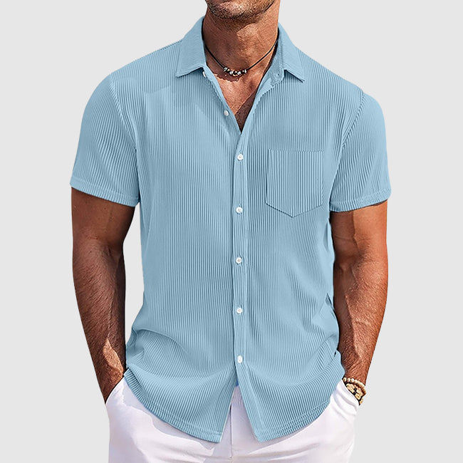 Hommes - Chemise d'été à rayures - Coton léger - Élégante tenue décontractée pour toutes occasions