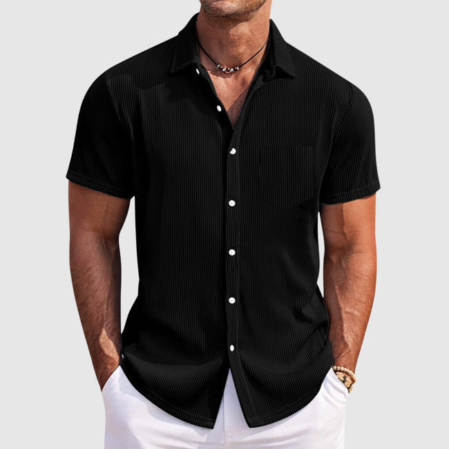 Hommes - Chemise d'été à rayures - Coton léger - Élégante tenue décontractée pour toutes occasions