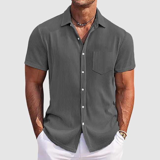 Hommes - Chemise d'été à rayures - Coton léger - Élégante tenue décontractée pour toutes occasions