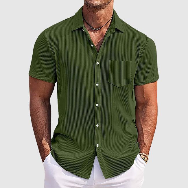 Hommes - Chemise d'été à rayures - Coton léger - Élégante tenue décontractée pour toutes occasions