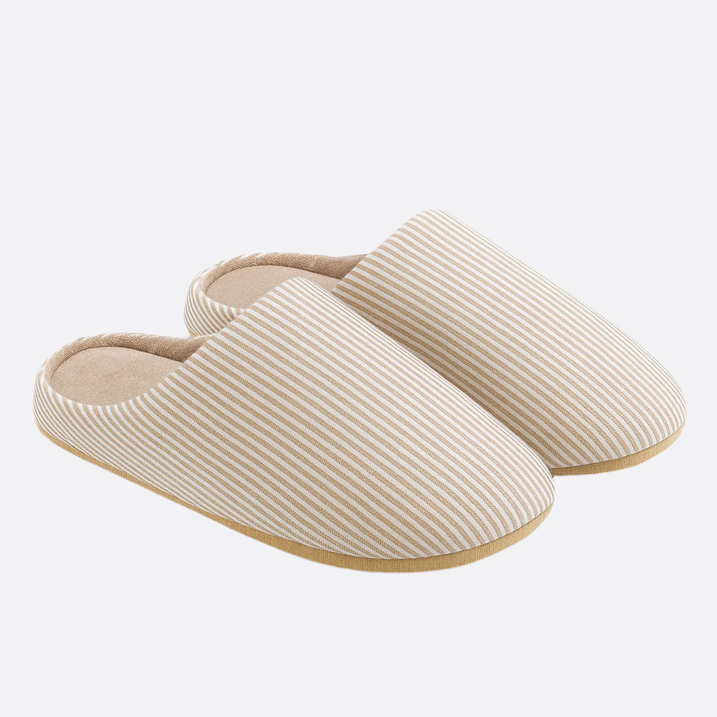 Hommes - Chaussons rayés - Tissu doux - Confortables chaussures d'intérieur - Parfaits pour la détente