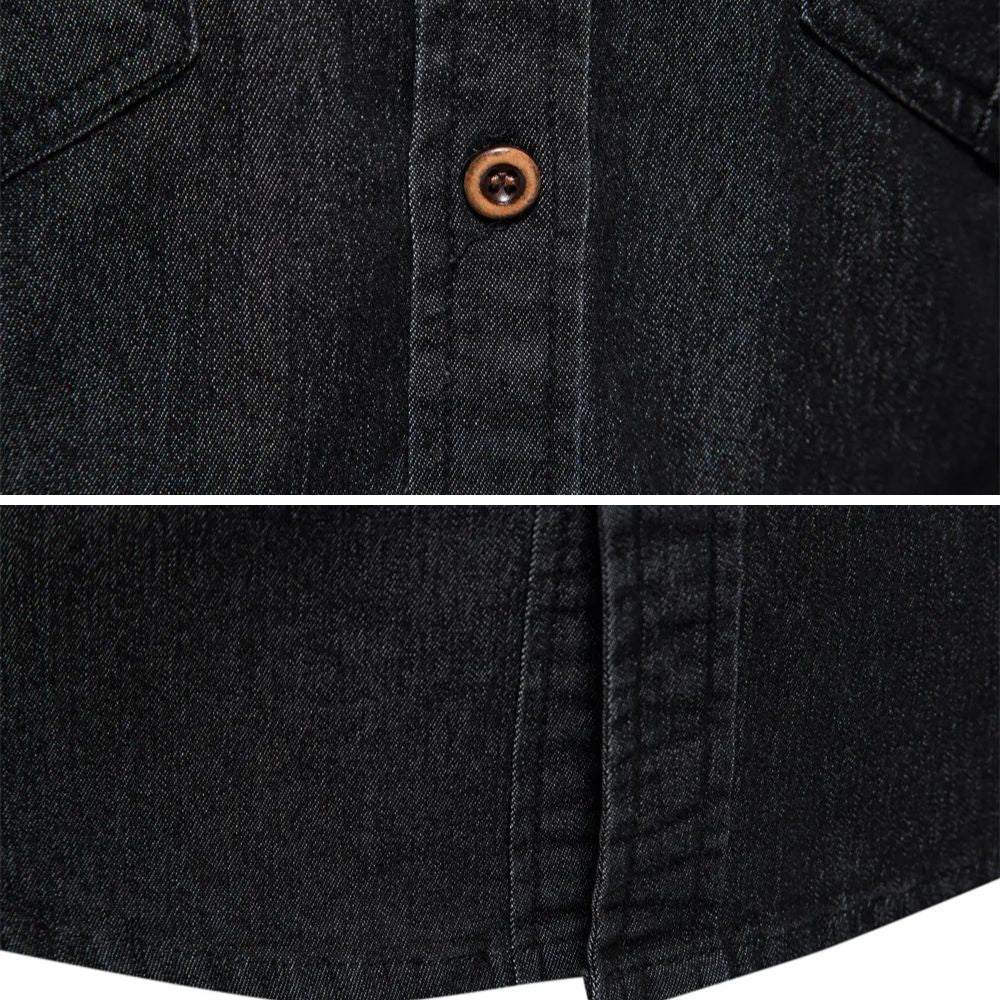 Homme - Chemise en adaptatif - Denim de coton Coupe ajustée pour le confort et le style - Parfaite pour les tenues décontractées