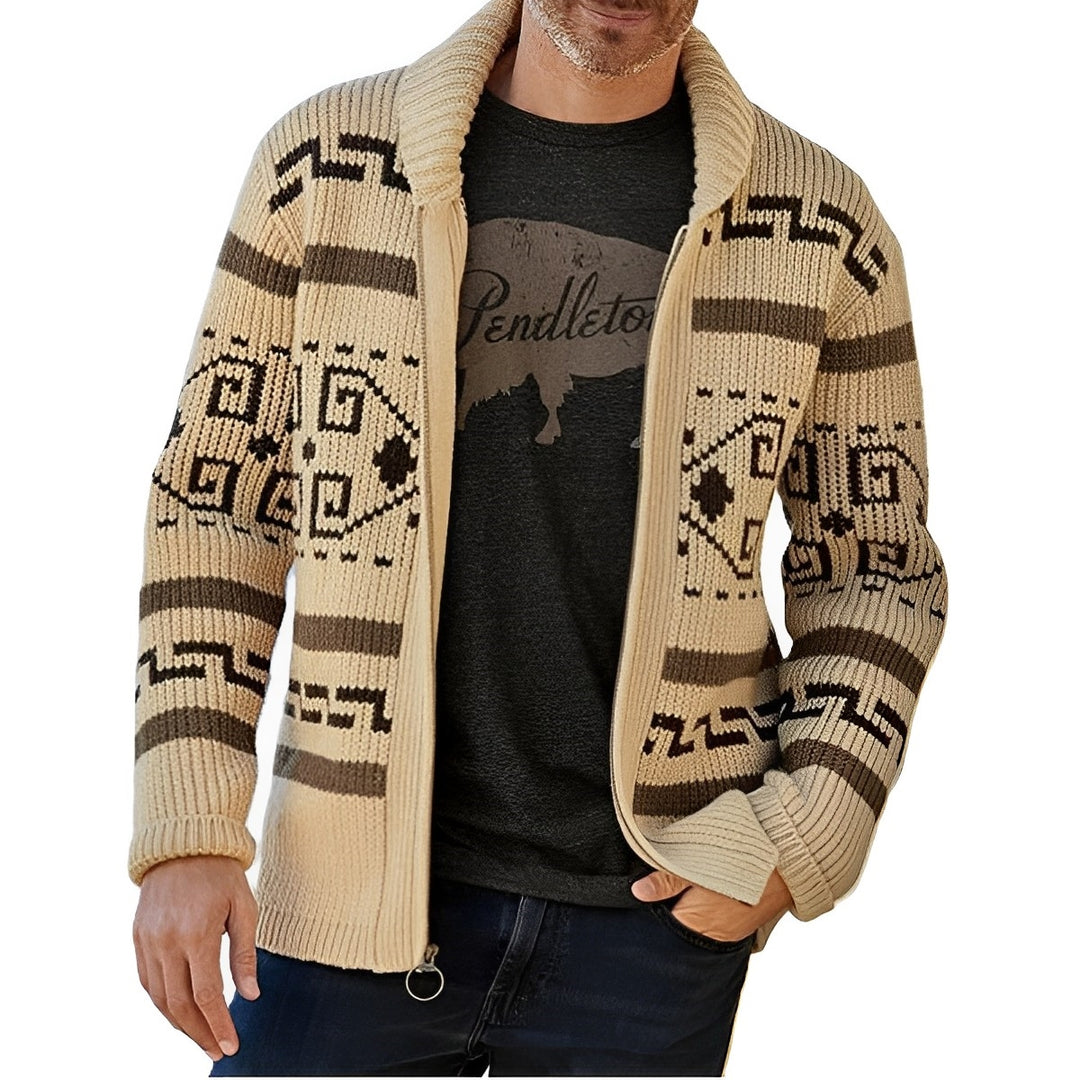 Hommes - Cardigan zippé - Tricot doux - col châle élégant - Confort et style pour toutes les occasions