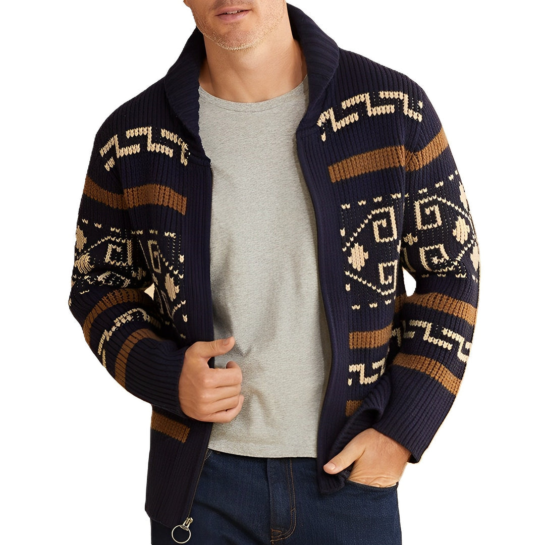 Hommes - Cardigan zippé - Tricot doux - col châle élégant - Confort et style pour toutes les occasions