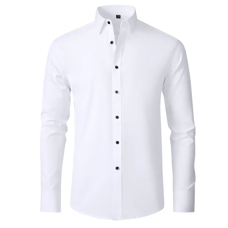 Hommes - Chemise boutonnée infroissable - Tissu respirant Coupe classique - Élégance et confort au quotidien
