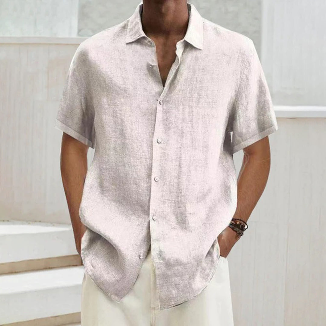 Homme - Chemise à boutons oversize - Coton - Manches courtes - Style décontracté pour un look tendance