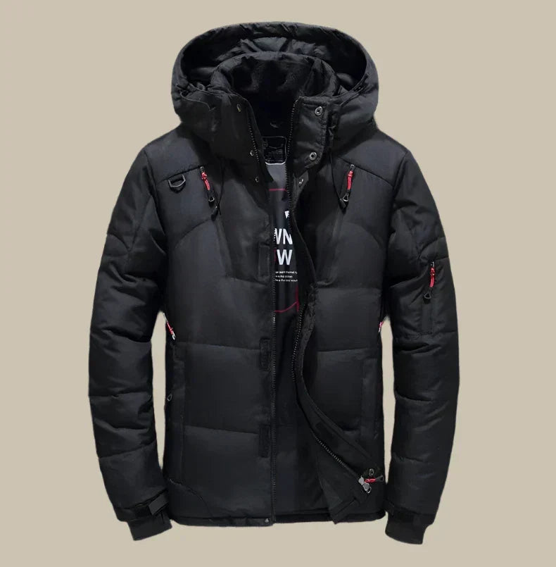 Hommes - Veste d'hiver - Tissu imperméable - Manteau rembourré chaud avec capuche - Veste d'hiver confortable
