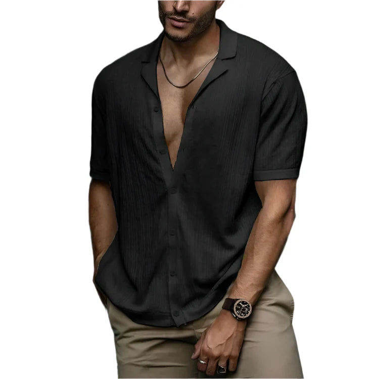 Hommes - Chemise d'été en tricot - Douce et respirante - Confortable et stylée