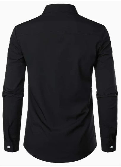 Hommes - Chemise décontractée à manches longues - Mélange de coton léger et respirant - Idéale pour un usage quotidien