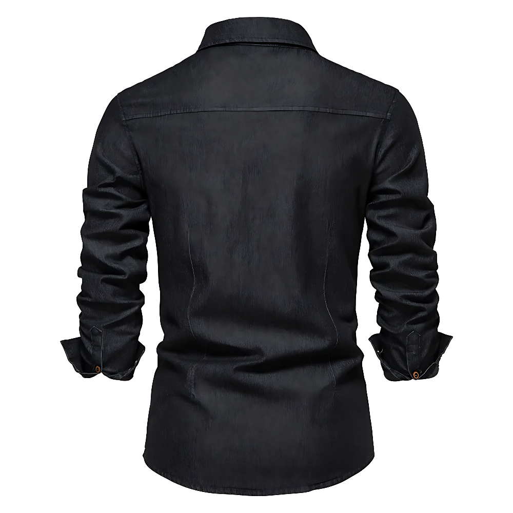 Homme - Chemise en adaptatif - Denim de coton Coupe ajustée pour le confort et le style - Parfaite pour les tenues décontractées