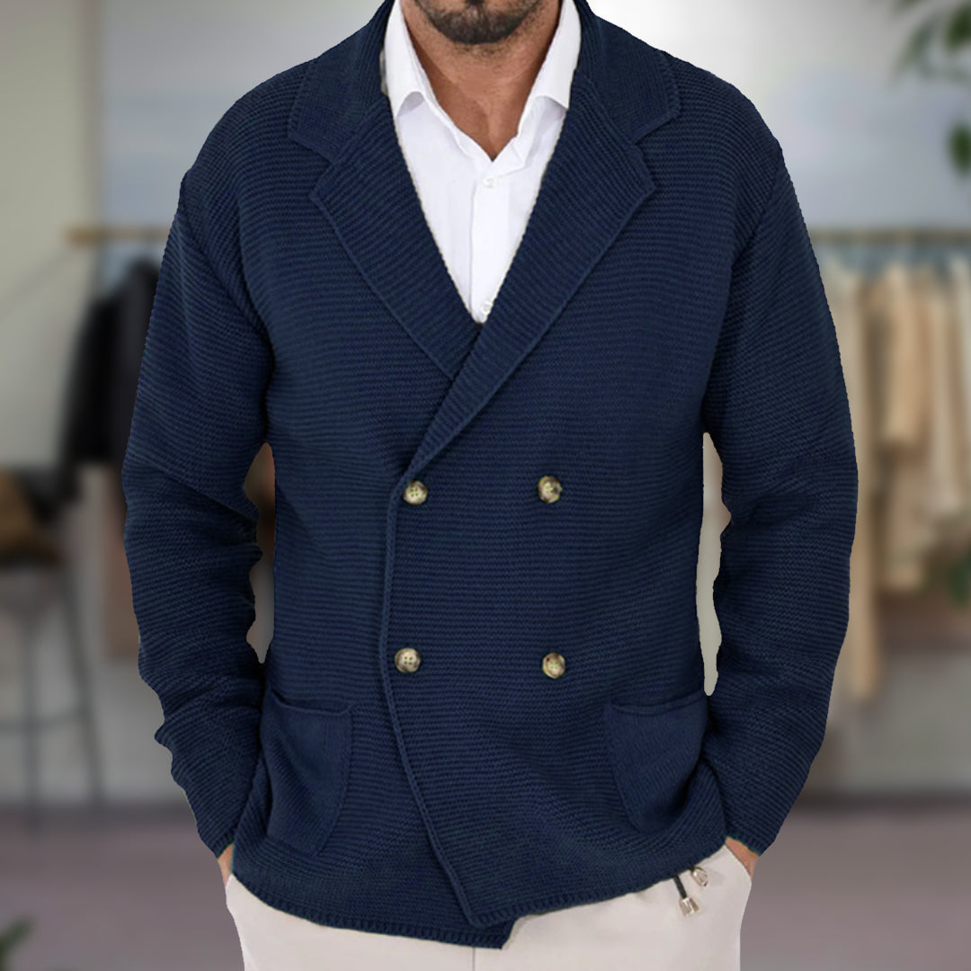 Hommes - Cardigan - Tricot - Blazer à double boutonnage élégant - Vêtement tendance pour le style décontracté
