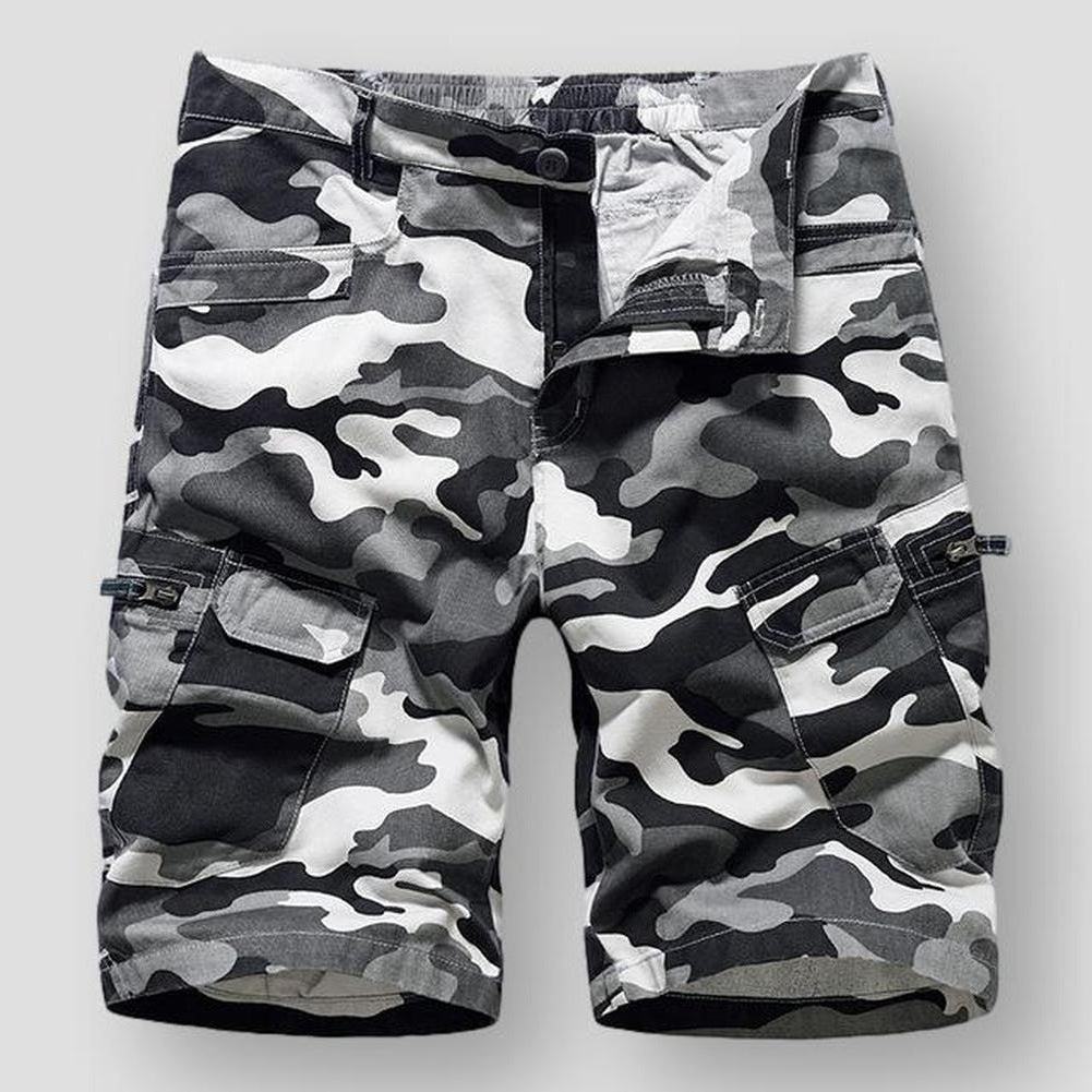 Hommes - Short Cargo Camo - Mélange de coton confortable - Short utilitaire pour aventures en plein air