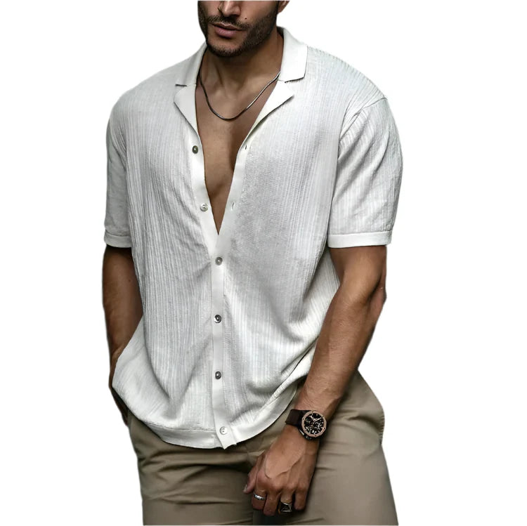 Hommes - Chemise d'été en tricot - Douce et respirante - Confortable et stylée
