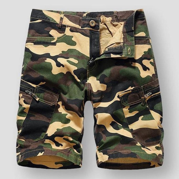 Hommes - Short Cargo Camo - Mélange de coton confortable - Short utilitaire pour aventures en plein air