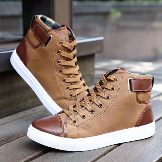 Homme - Baskets montantes en toile - Léger et respirant - Idéal pour le quotidien - Chaussures tendance