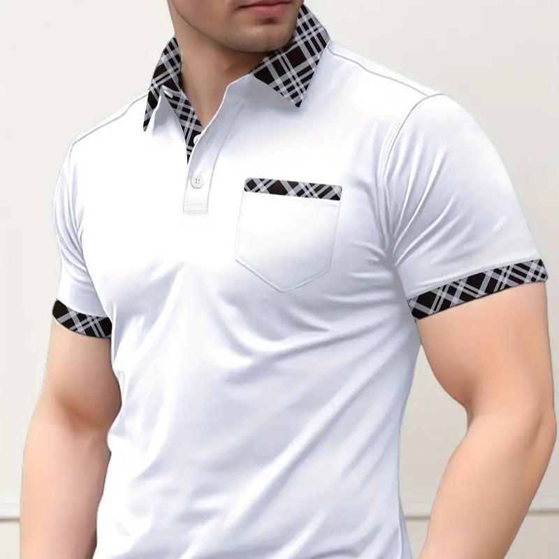 Hommes - Chemise de golf à carreaux - Coton - Coupe respirante et élégante - Idéale pour le parcours