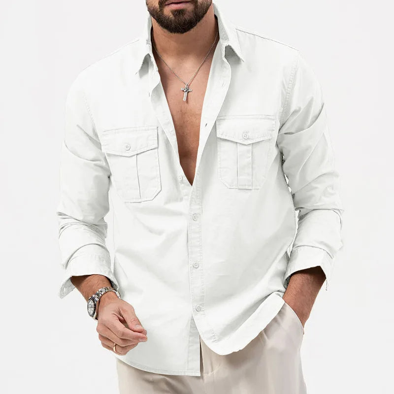 Hommes - Chemise décontractée - Tissu en coton doux - Style quotidien confortable et élégant