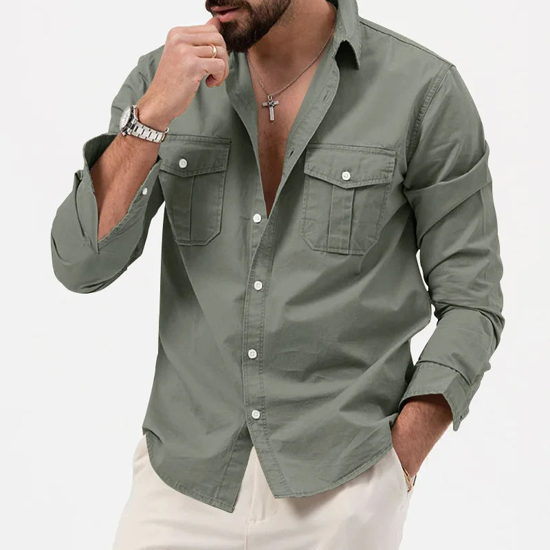 Hommes - Chemise décontractée - Tissu en coton doux - Style quotidien confortable et élégant