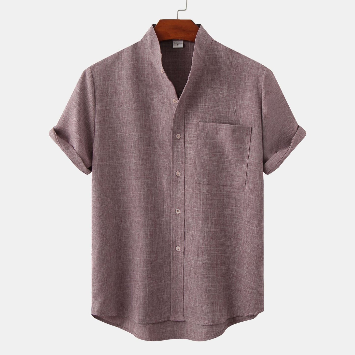Hommes - Chemise en lin à manches courtes avec revers - Élégance décontractée pour l'été - Mode masculine