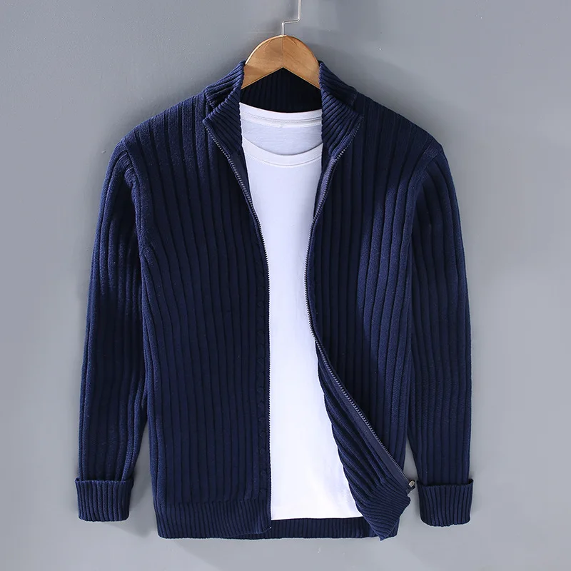 Hommes - Cardigan en tricot côtelé - Maille côtelée - Ouvert sur le devant - Élégance et confort au quotidien