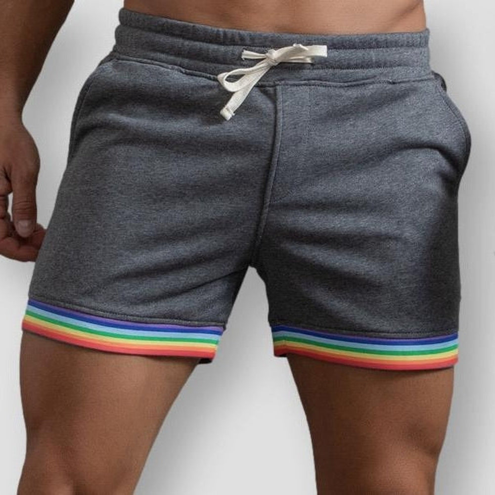 Hommes - Short en coton arc-en-ciel - Mode estivale colorée - Confort et style - Pantalon tendance