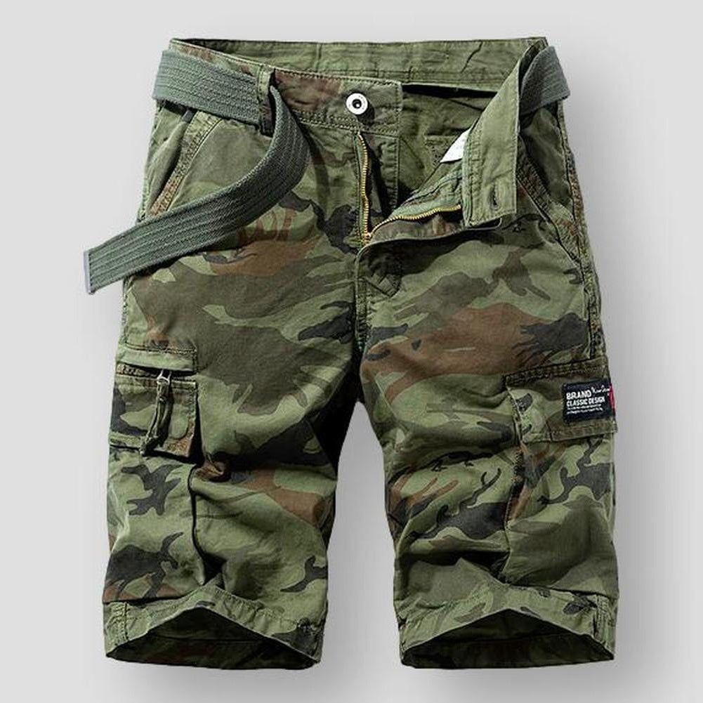 Hommes - Short cargo - Mélange de coton confortable - Style estival polyvalent pour les aventures en plein air