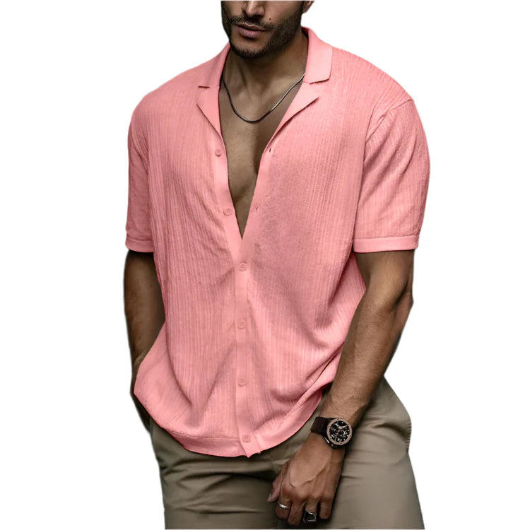 Hommes - Chemise d'été en tricot - Douce et respirante - Confortable et stylée