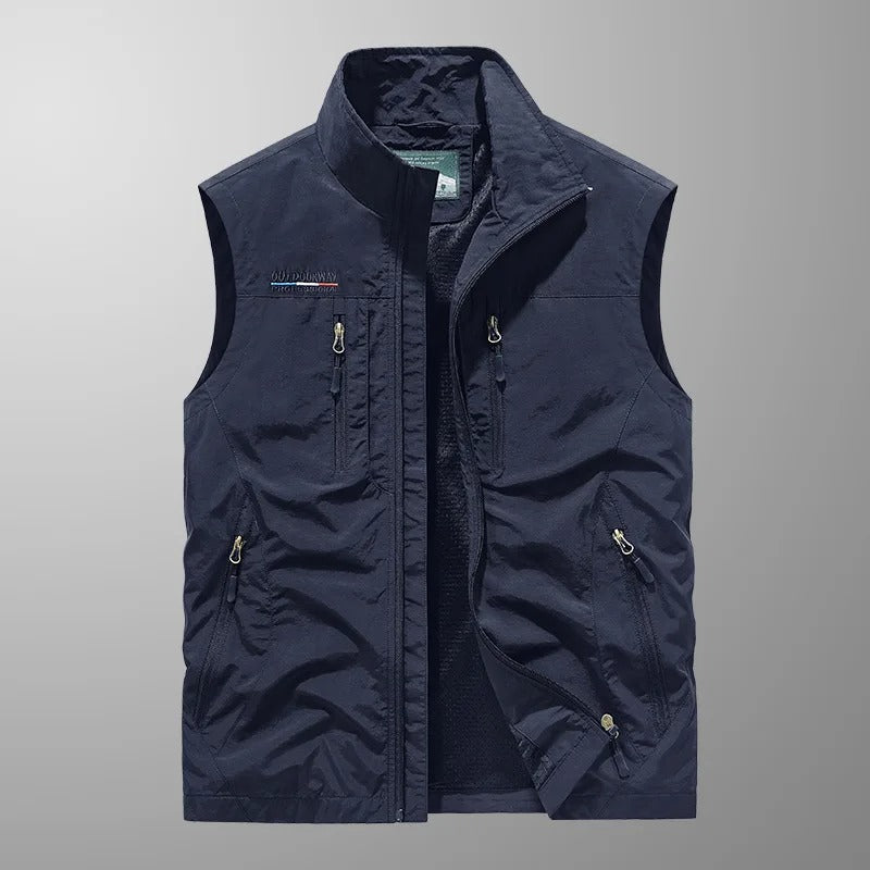 Hommes - Gilet Utilitaire - Tissu Léger et Durable - Idéal pour Activités de Plein Air - Confort et Praticité
