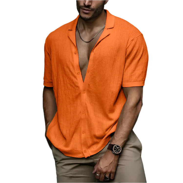 Hommes - Chemise d'été en tricot - Douce et respirante - Confortable et stylée