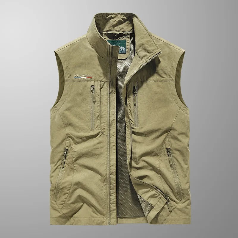 Hommes - Gilet Utilitaire - Tissu Léger et Durable - Idéal pour Activités de Plein Air - Confort et Praticité