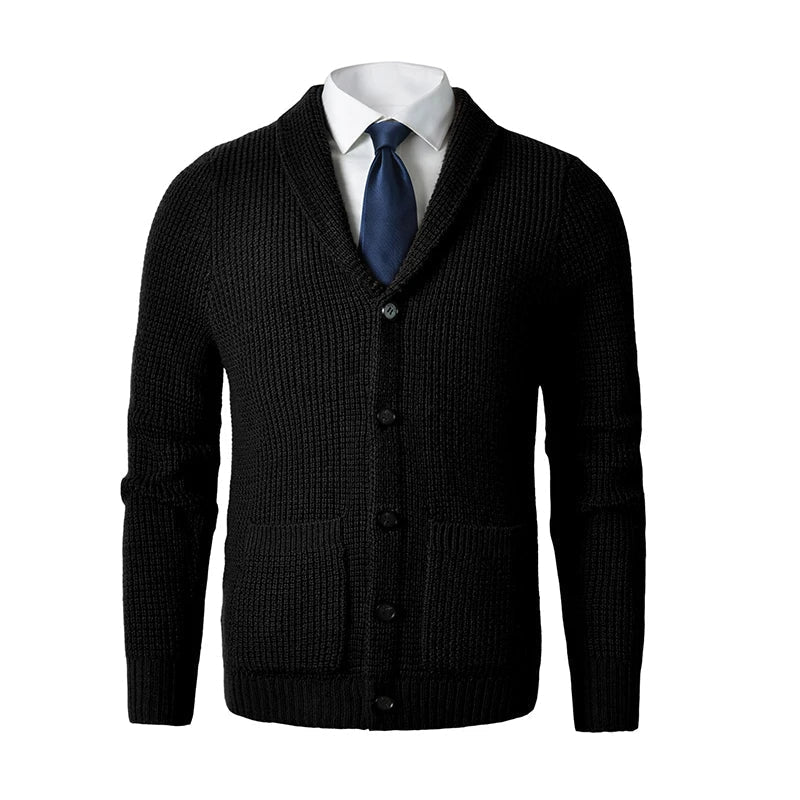 Hommes - Cardigan - Tricot confortable - Col châle avec poches avant - Mode décontractée