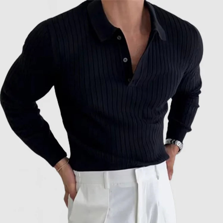 Hommes - Polo à manches longues - Tissu durable Protection du cou - Confortable et élégant