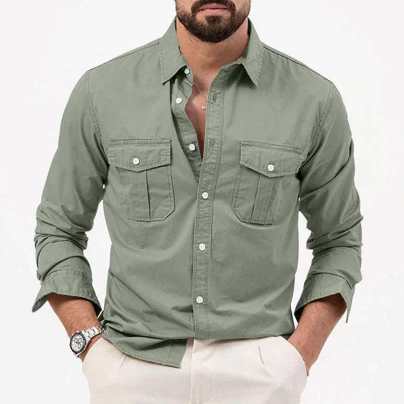 Hommes - Chemise décontractée - Tissu en coton doux - Style quotidien confortable et élégant