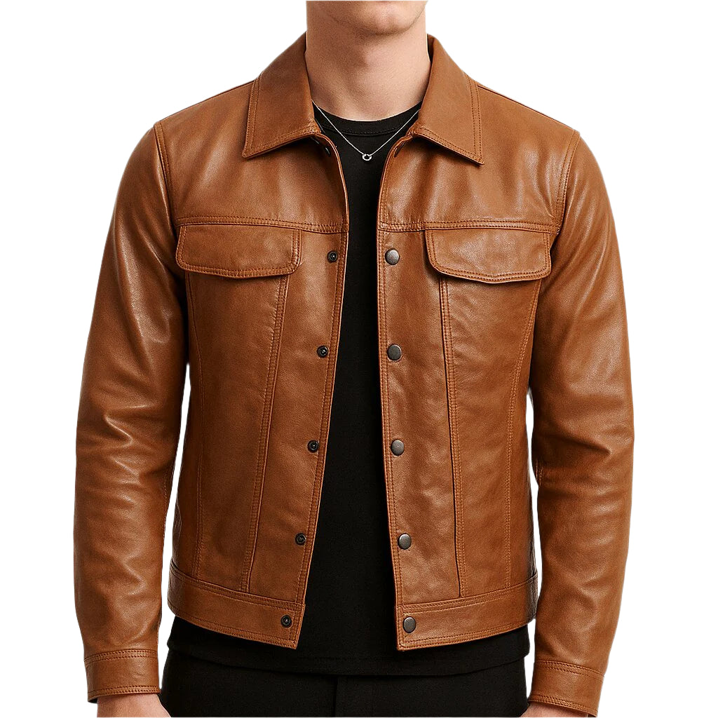 Hommes - Veste de motard décontractée - Cuir - Élégante et durable - Veste pour style intemporel