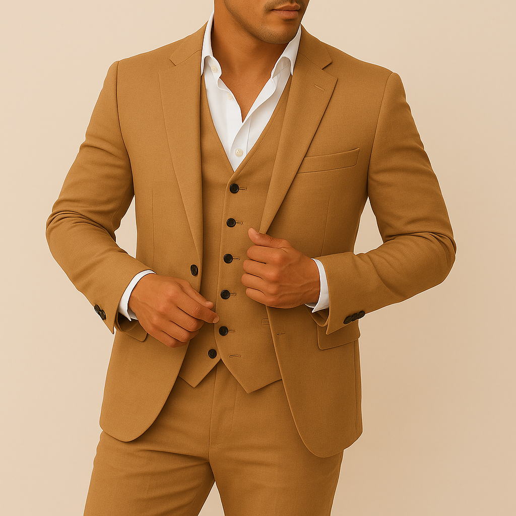 Hommes - Costume 3 pièces - Lin - Blazer, gilet et pantalon sur mesure pour occasions spéciales