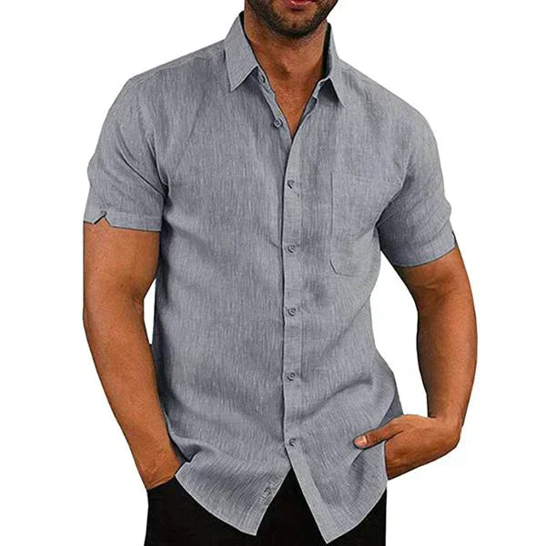 Hommes - Chemise en lin - Élégante et légère - Style décontracté - Idéale pour l'été
